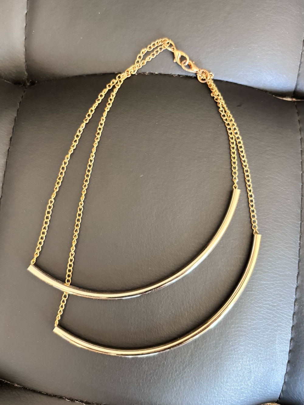 Gold Double Bar Necklace - Women Jewelry